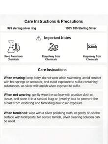 1枚S925纯银马眼造型戒指，镶嵌闪亮锆石，优雅女士戒指，适合结婚/订婚，高品质珠宝礼物，送给爱人 - 銀色 - 查看 6