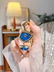 1 pieza Reloj pulsera de mujer con esfera de números romanos y incrustaciones de rhinestones de lujo, adecuado para reuniones sociales, fiestas, uso diario, regalo para vacaciones - estilo3 - Ver 14