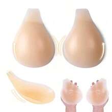 Hot  Halter - Style Teardrop Silicone Bra Pads Nipple Covers With Anti - Slip Straps - Màu trơn - Xem 2