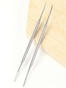 2pcs Stainless Steel Silver Dual-Head Ingrown Toenail Lifter, For Removing Ingrown Nails & Nail Dirt, Multi-Function Nail File, Professional Pedicure Tool - A - View 4