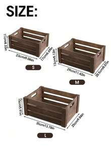 1 chiếc/3 chiếc hộp gỗ thủ công kiểu cổ điển có thể xếp chồng lên nhau, thích hợp để đựng đồ trong nhà nông thôn, nhà bếp, phòng tắm, phòng khách và tủ quần áo, đồ dùng nhà bếp, đồ dùng cần thiết cho kỳ nghỉ, đồ dùng nhà bếp. - Nhiều màu - Xem 4