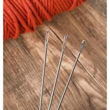 25PCS Upholstery Needles 5 Sizes Large Sewing Needle For Hand Sewing Long Needles For Crafts For Leather Repair Canvas Carpet Cushion Curtain Stitching Crafts DIY 3"/3.5"/4"/5"/6" - Bạc - Xem 6