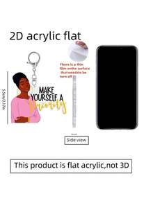 1 Stück Acryl Elegante Frau Schlüsselanhänger - "Mache dich selbst zur Priorität", inspirierende Themen für Frauen, stilvoller Taschenanhänger, 2D dekorative Hängezier, Karabinerverschluss Anhänger, multifunktionaler Alltagsanhänger, ideal für Autospiegel, Schlüsselanhänger, Rucksack, Kopfhörer, Autoschlüssel, perfektes Muttertagsgeschenk, Frauentagsgeschenk, Jahrestags- oder Geburtstagsgeschenk, Partyartikel oder Überraschung für den Alltag - Verschiedenfarbig - Übersicht 10