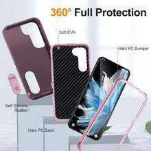 Case For Samsung Galaxy S23 Plus S23+ Capa Case - Built-In Stand With Two Screen Protectors - Pink, 41813065 - Navy Blue - View 6