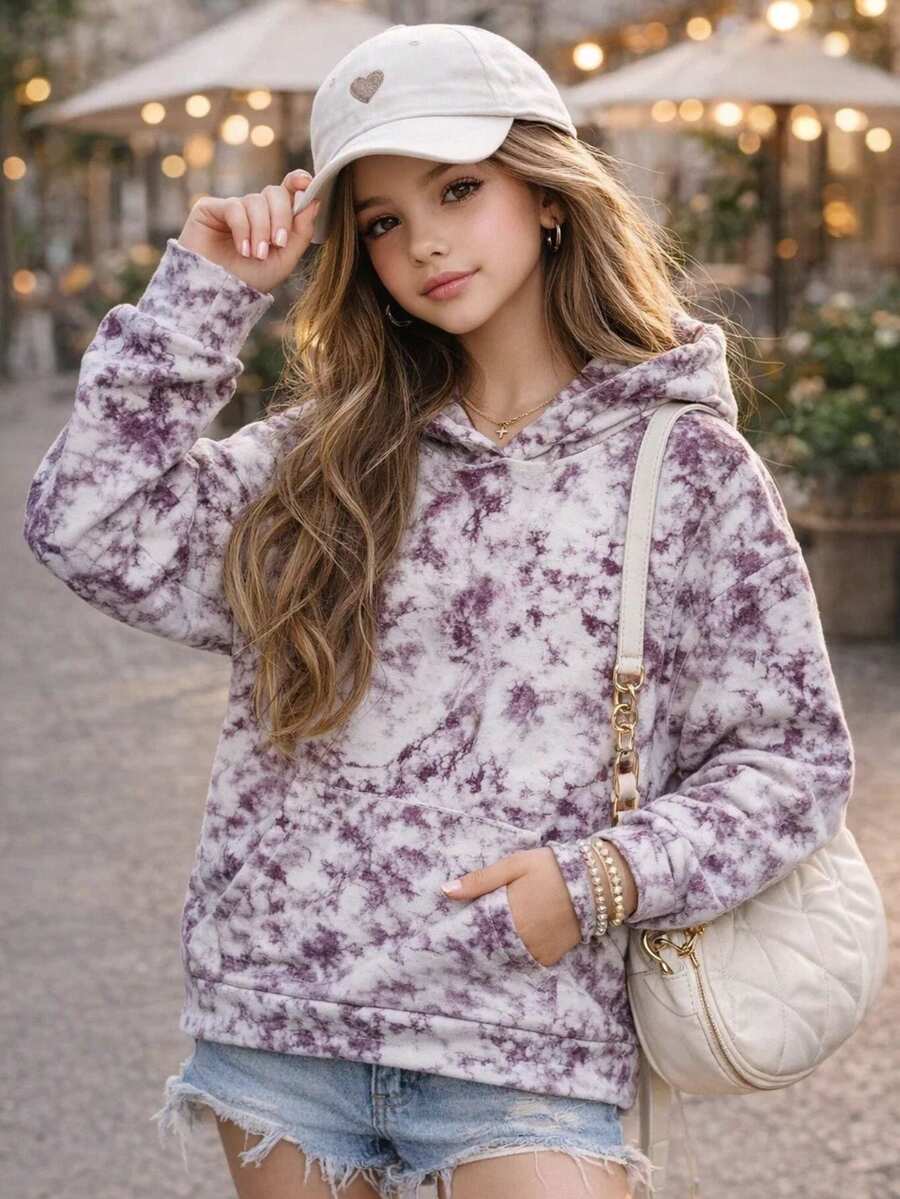 Stylish Girls' Junior Jacket With Pocket And Hood, Sizes 12 To 16, Lightweight Fleece - Họa tiết màu trắng - Xem 1