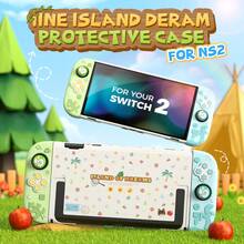 IINE Island Dream Switch 2/NS2 保护壳套装，可拆卸保护壳，可爱超薄 PC 外壳，包含 2 个摇杆帽、收纳袋和游戏卡盒，游戏配件 - 查看 2