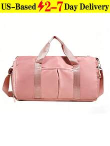 1PC Sports Fitness Bag For Women, Large Capacity Sports Luggage Bag, Training Bag,Swimming Training Bag, Short-Distance Travel Luggage Bag, Large Capacity Waterproof Gym Bag, Shoulder Travel Bag, Clothing Storage Bag, Dry And Wet Separation Independent Shoe Compartment Fitness Bag, Overnight Vacation Luggage,Weekend Carry-On Bag,  Handbag, Toiletry Bag Wash Bag Toiletry Travel Bag Makeup Storage Beach Bag Vacation Holiday Essentials School Supplies Travel Essentials, Suitable For Business, Vacation, Outdoor, Skiing, Fitness Travel, Overnight, Tote, Sports, School Supplies, Student Back-To-School, Tote, Weekend Bag, Couples Bag[US Local Warehouse]The Best Gift Choice, Birthday Gift - 彩色 - 查看 12