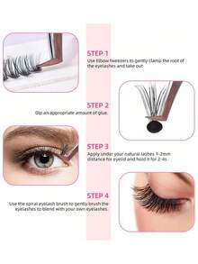 ARISON 3 Rows 60 Clusters C/D Curl DIY False Eyelashes High Quality Apply At Home Convenient And Fast Soft And Light Makeup Tools - C - View 5
