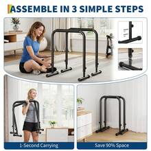 WARMTOBABY Adjustable Dip Bars 440lb Heavy Duty Dip Station For Home Gym Stable Calisthenics Bars 32 To 36 Inch Height Portable Dip Stand Upper Body Workout - Black - View 7