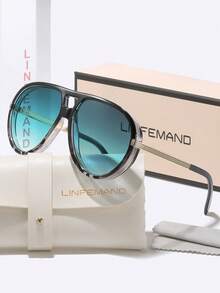 Kính râm LINFEMAND kiểu retro gọng oval hai cầu, càng kính kim loại độc đáo, phụ kiện không thể thiếu cho buổi chụp ảnh mùa hè, phong cách đường phố, kỳ nghỉ, đa năng, quà tặng ngày lễ. - Nhiều màu - Xem 6