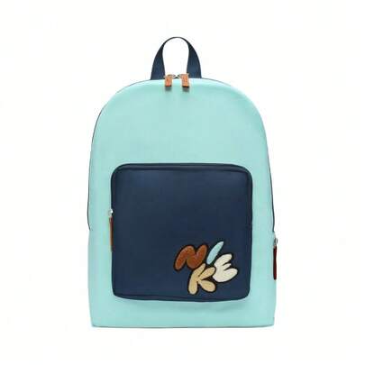  Nike Nike Classic 16L 字母標誌拉鍊開雙肩包 常規 男款藍黑色