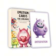 1pc Set Of 96 Emotion Monster Cards With Descriptions, Emotion Cards - Self-Regulation Tool, Social-Emotional Learning, Emotion Management - Multicolor - View 3