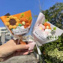 手工編織向日葵盆栽裝飾，完美增添聖誕與冬季氛圍，觸感舒適 - 彩色 - 查看 3