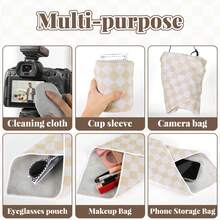 Self-Adhesive Magic Cloth Makeup Bag, Portable Protective Cosmetic Pouch, Camera Lens Wrap, Stylish Travel Organizer For Beauty Essentials, - Chocolate Brown - View 6