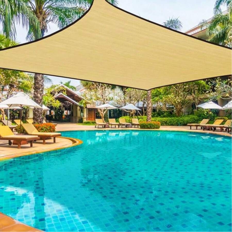 Lưới che nắng cỡ lớn màu be có khoen - Vải lưới HDPE, thích hợp cho nhà kính, hồ bơi, sân hiên, cây trồng, chòi nghỉ và hành lang, có nhiều kích cỡ khác nhau.