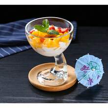 Ly tráng miệng kiểu Châu Âu sáng tạo, ly sữa lắc, ly trái cây gia dụng, ly kem, ly kem thủy tinh dày trong suốt. - Hỗ trợ tay - Xem 1