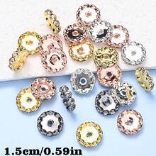 20pcs 15mm Fashion Gold & Silver Wave Shaped Transparent Rhinestone Spaced Beads, Shiny Diamond Rondelle Bead, Perfect For Jewelry Making Bracelet Necklace Earrings DIY Pen Bead Decoration Craft - Wave-shaped Drill Bit - View 2