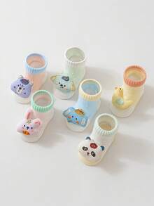 2双婴儿袜，薄款春夏防滑透气网眼短袜，可爱图案设计 - 彩色 - 查看 5