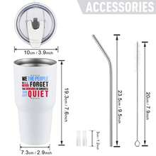 30oz Stainless Steel Tumbler Black White Options,  We The People Will Never Forget The Cowards In Congress Who Kept Quiet Graphic Cups, Insulated Travel Coffee Mug With Lid And Straw , Double Wall Vacuum Reusable Travel Cups, Funny Birthday Party Gift For Women & Men - 白色 - 查看 3