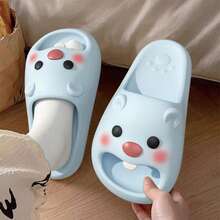 女士舒适3D卡通史迪奇EVA云朵拖鞋，男女通用浴室拖鞋，带缓冲鞋底，舒适室内情侣拖鞋（建议选购大一码） - 淺藍色 - 查看 3