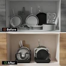 1pc, Pull-Out Pot And Pan Organizer, Kitchen Cabinet Drawer With 10 Adjustable Dividers, Easy Assembly, Pasting Fixed, No Drilling, Large Capacity, Heavy Duty, Expandable Length Between 16.93-23.23 Inches, Perfect Mother's Day Gift - Nhiều màu - Xem 2