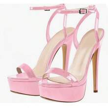Platform Stiletto High Heels For Women, Round Open Toe Ankle Strap Sexy Heeled Sandals For Wedding Party Dress - Pink - View 2