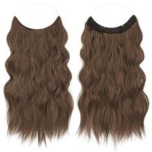 Extensiones de Cabello FESHFEN Secrets, Extensiones de Cabello Largo y Ondulado, Extensiones de Cabello Invisibles, Cabello Sintético, Postizos Invisibles para Mujer, Marrón y Marrón Claro Mezclados, 50 - 30C# Rojo cobre-M18 - Ver 4