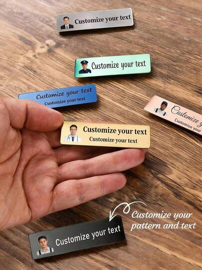 Customized Logo Badges, With Logo Design, Pin Or Magnet Closure, Multiple Color Options, Suitable For Office, School And Business Identification, School Supplies, Back To School, School Gift, For Office, For School, For Classroom, For Teacher Gifts, For University, For Colleague, For Dorm Rooms, For Teacher, Middle School Students, High School Senior High School Students,Delicate Romance