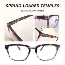 5 Pairs Women's Square - Frame Reading Glasses Set, Tortoiseshell & Color - Block Patterns For Presbyopia Needs - Nhiều màu - Xem 2
