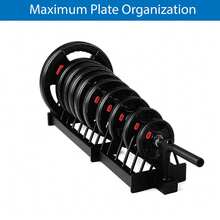 RAVIAN Weight Plate Rack With Wheels, Heavy-Duty Steel Horizontal Storage Cart For Bumper & Tri-Grip Plates, Portable Home Gym Organizer - A - View 5