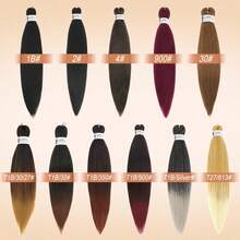 Extensiones de cabello trenzado preestiradas BARSDAR, 66, 8 paquetes de cabello trenzado largo degradado rojo preestirado para trenzas o box braids EZ, trenzas de ganchillo sintéticas Yaki que se fijan con agua caliente - T1B/Rojo - T1B/900# Negro Ombre Borgoña - Ver 10