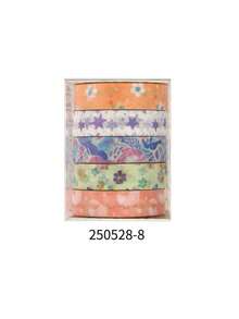5 Rolls/Box Of Delicate Plant Floral Patterns Washi Tape, Sea Creatures And Planet Print Creative Design Handbook Decoration Tape, Especially Suitable For Decorating Scrapbooks And School Supplies, Surprise Gifts For Friends - Sets - View 19
