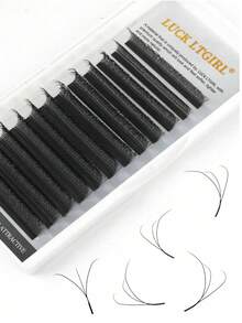 12 Hàng YY 3D 4D 5D 6D Mi giả dày dặn, uốn cong chữ W, dày 0.07mm, lông chồn tự nhiên mềm mại, mi giả nguyên miếng. - C - Xem 2