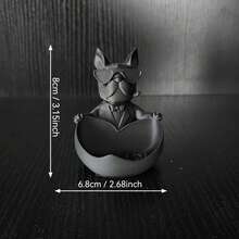 3D打印酷炫斗牛犬时尚眼镜笔筒及收纳整理架，大容量桌面笔筒，多功能托盘，可放置钥匙、硬币、耳环、戒指等，适用于客厅、玄关、办公桌装饰，坚固防倾倒 - 彩色 - 查看 8