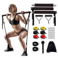 1 Set Multifunctional Pilates Bar, 3-In-1, Unisex Home Strength Training, Arm And Leg Shaping Resistance Bar, Fitness Set, Gym Club Sports Equipment - Multicolor - View 15