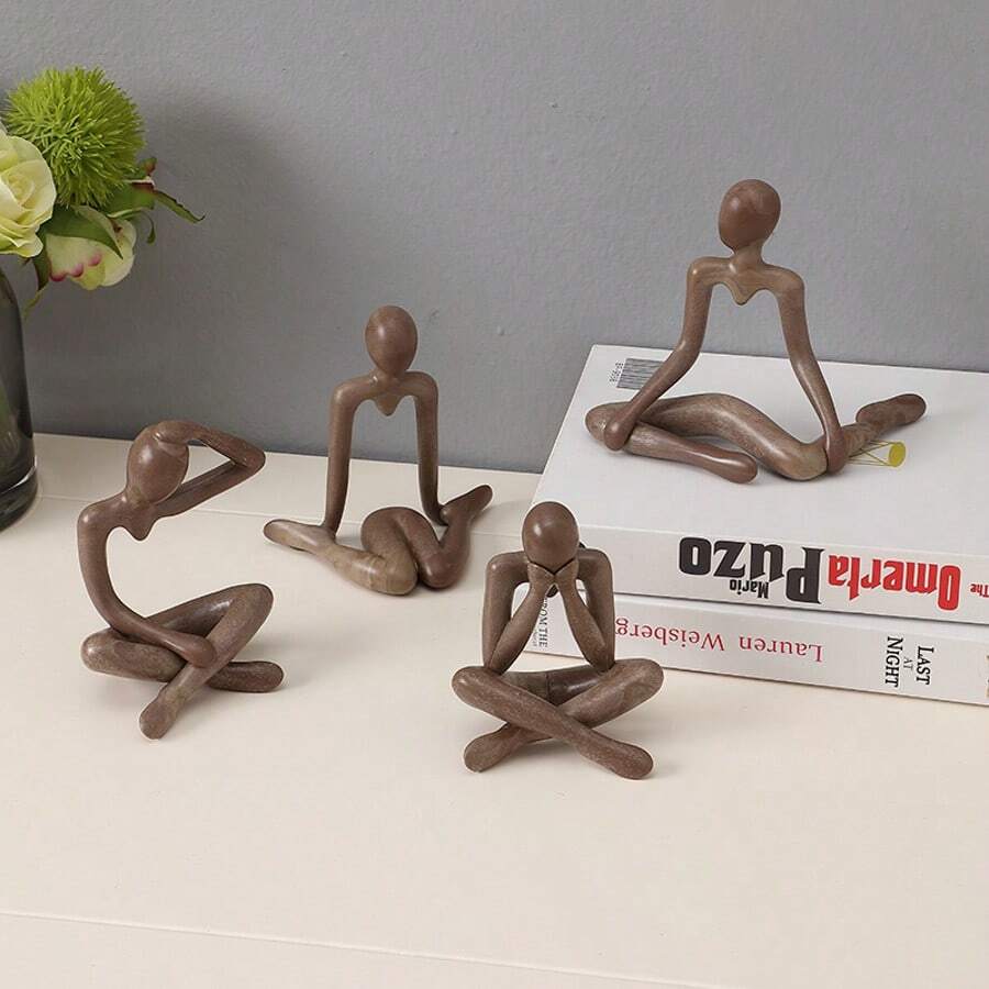 1pc Thinker Sculpture Abstract Mini Desktop Decor, 4 Colors, Home Office Bookshelf Living Room Decoration, Gift, Easter Decoration, Easter Gift, Halloween, Christmas Gift