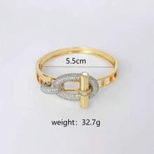 Nouveau bracelet pour femme en acier inoxydable plaqué or 18 carats, fermoir OT bicolore , bijou de luxe, cadeau de luxe recommandé - Doré - Voir 9