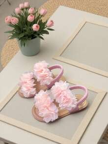 Sweet Floral Cute Girls' Summer Holiday Sandals - Pink - View 3