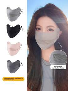 1个女士夏季透气网眼面罩，防紫外线全脸防晒薄冰丝遮阳罩 - 防曬口罩 - 查看 6