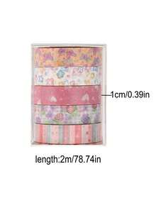 5 Rolls/Box Of Delicate Plant Floral Patterns Washi Tape, Sea Creatures And Planet Print Creative Design Handbook Decoration Tape, Especially Suitable For Decorating Scrapbooks And School Supplies, Surprise Gifts For Friends - Sets - View 2