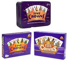 English Board Games FIVE CROWNS Crowns Board Game Cards Quiddler Wizard Toys - five crowns鐵盒 - 查看 5