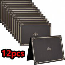 Conjunto de 12 Porta-Certificados em Papel Requintado para Diplomas e Certificados, Pastas Resistentes para Certificados e Premiações, Ideal para Formaturas, Reconhecimento de Funcionários e Exibição de Homenagens. Tamanho: 28,45 x 22,35 cm (Compatível com Papel Carta de 21,59 x 27,94 cm). - Tamanho único. - Ver 8