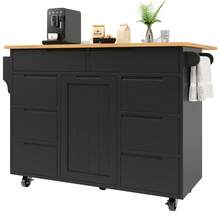 Ilhas de armazenamento móveis - Preto + MDF-1 - Ver 8