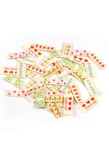 20pcs 2-5cm Assorted Color Small Flower/Heart Pattern Mixed Fabric Labels, Edging Trim, Sewing DIY Accessories For Bags, Scarves, No Adhesive Back - Multicolor Mixing - View 3