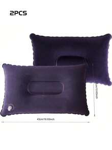 2 piezas Almohada inflable portátil para acampar al aire libre - Almohada suave para siesta, almohada y colchoneta de dormir compacta para mochilero/viaje - Juego de almohada inflable ligera, esencial para campista, relajación de picnic, equipo de sueño de aventura - Multicolor - Ver 2