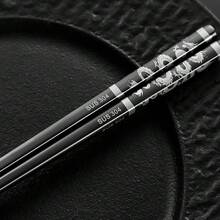1/5/10 Pairs 304 Stainless Steel Chopsticks, Laser Dragon Pattern, Anti-Slip Elongated, Reusable Tableware For Home/Office/Camping - View 6