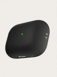 1 pieza Funda protectora de silicona de unicolor compatible con Apple 4/Pro 2 para auriculares Bluetooth - Negro - Ver 5