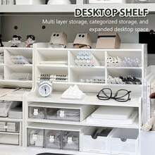 Boîte de rangement et d'affichage de bureau - Blanc - Voir 6