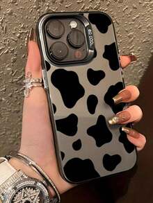 Cow Pattern Cow Print Stylish Silver Tone Phone Case Compatible With Iphone 15 Pro Max, 16/11/13 Pro/15 Pro/15/13 Pro Max, Shockproof Material Compatible With Iphone 14/13/12, Fits 12 Pro Max - Multicolor - View 2