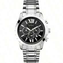 Guess 3-Needle Quartz Stainless Steel Men's Watch, Stainless Steel Case/Scratch-Resistant Glass Crystal Display W0193G2 - Silver - View 6
